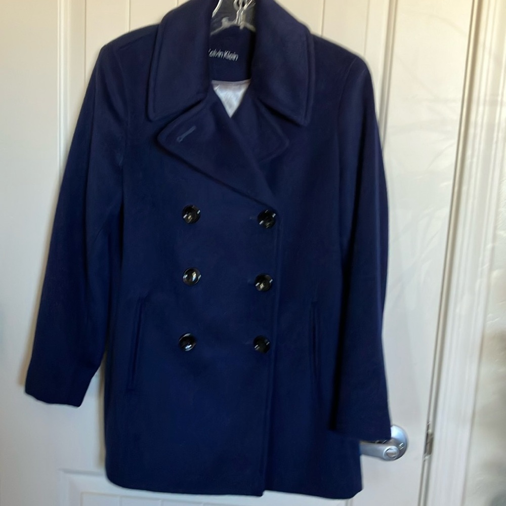 Calvin Klein cashmere/wool navy pea coat